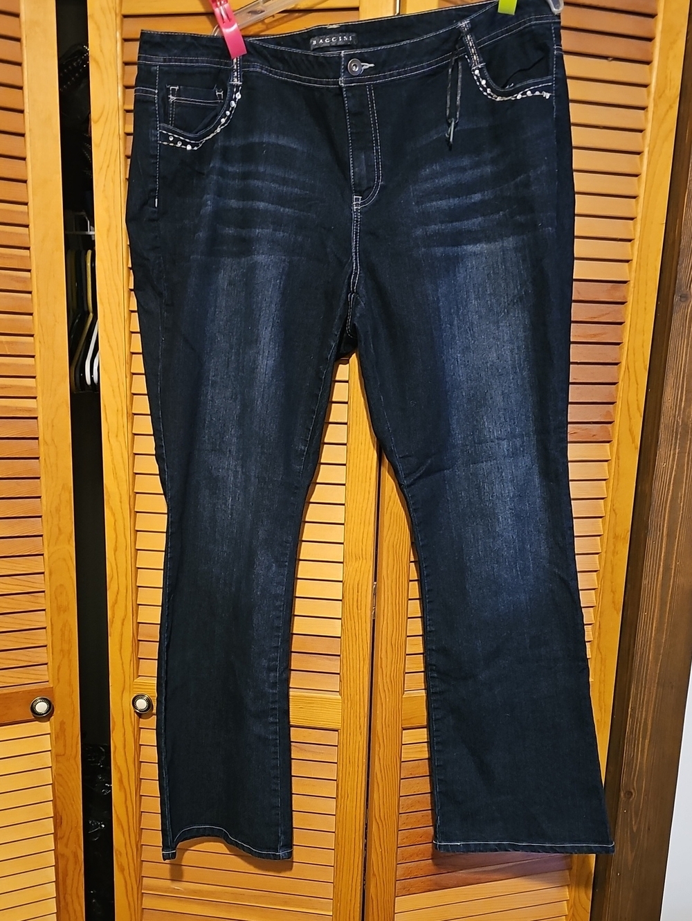 Baccini Dark Blue Boot-Cut Jeans with Contrast Stitching